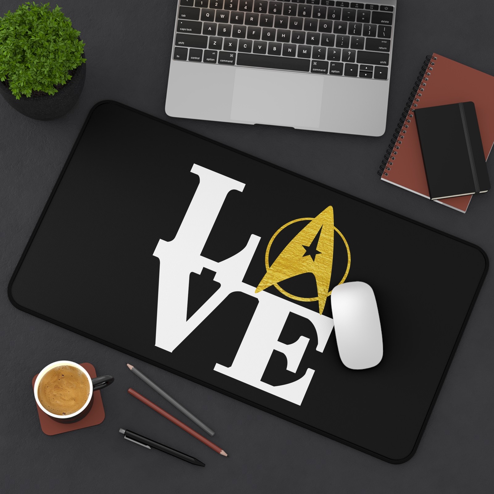 I Love Star Trek Desk Mat - Starfleet Desk Accessory - Home Decor Gift