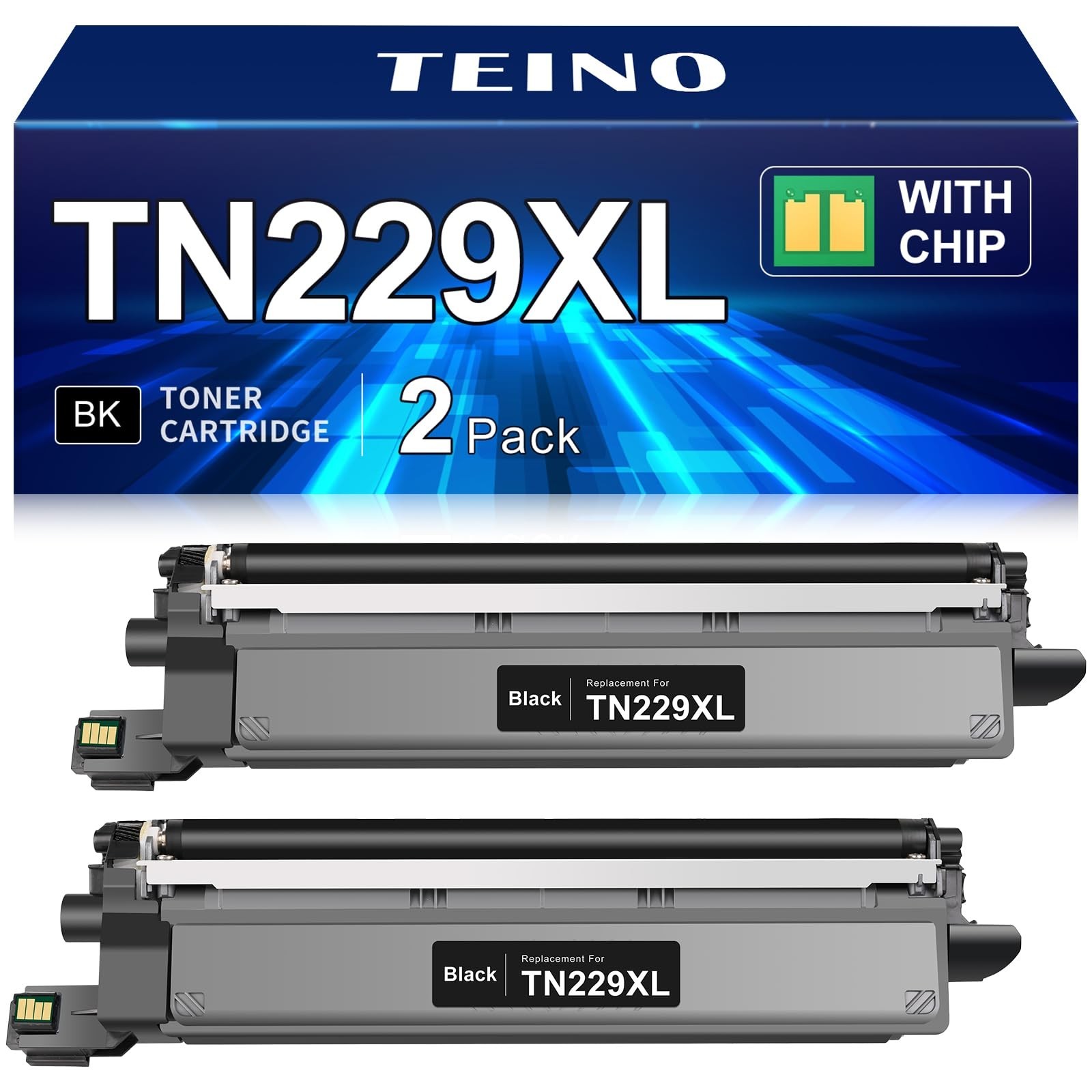 TEINO Compatible TN229XL Black Toner Fits Brother HL-L3220CDW MFC-L3720CDW 2 Pcs