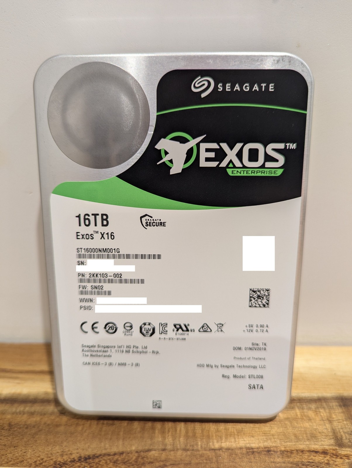 Seagate Exos X16 (7200RPM, 3.5", SATA III, 256MB Cache) 16TB Internal Enterprise