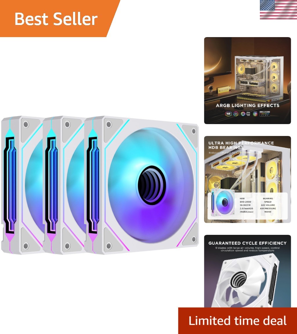 Prism4 Pro X3 120mm ARGB Case Fans - Triple Pack with Infinity Mirror Light