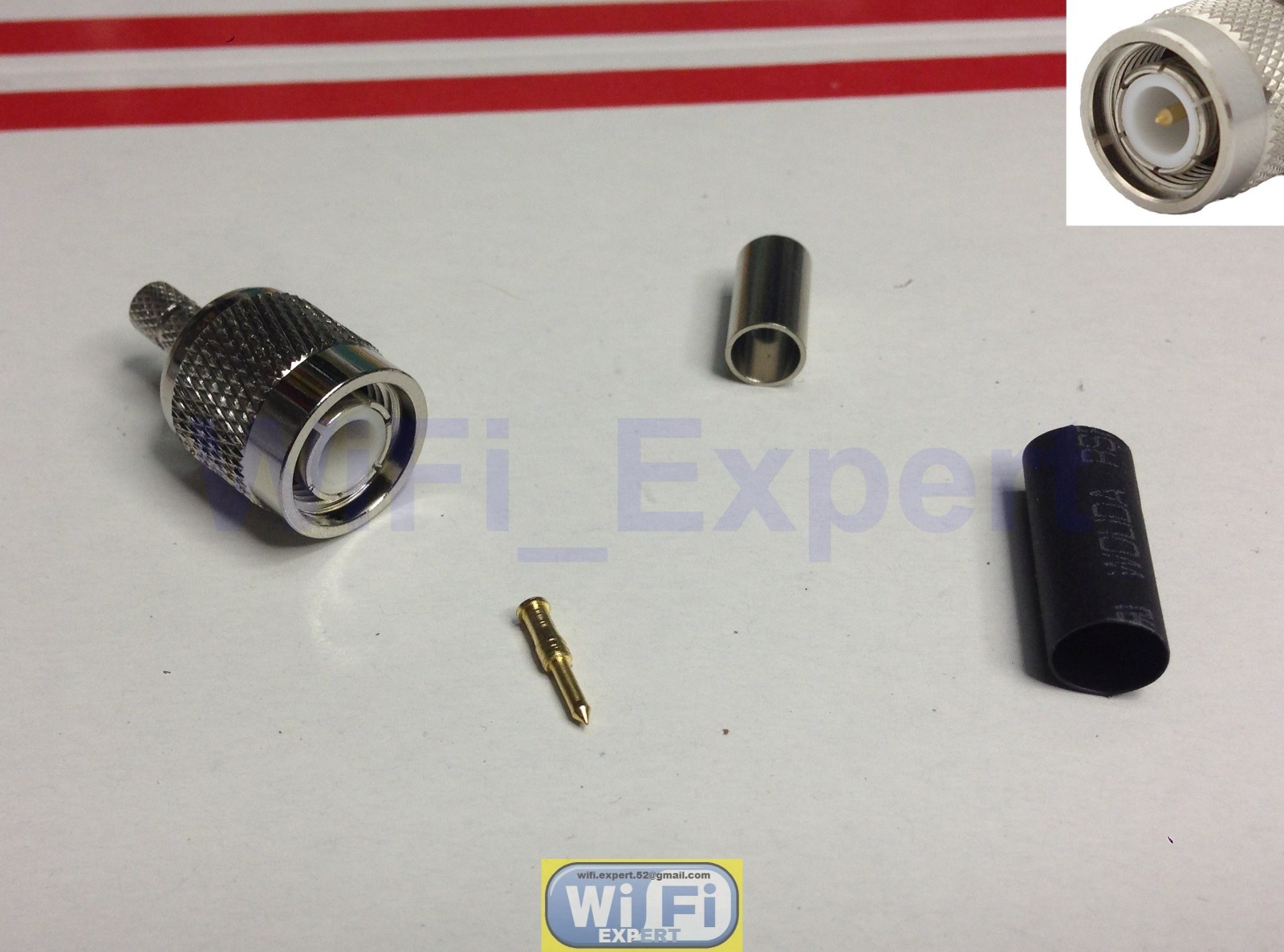 1 x TNC Male plug crimp for RG58 RG142 RG400 LMR195 cable RF Cable Connector USA
