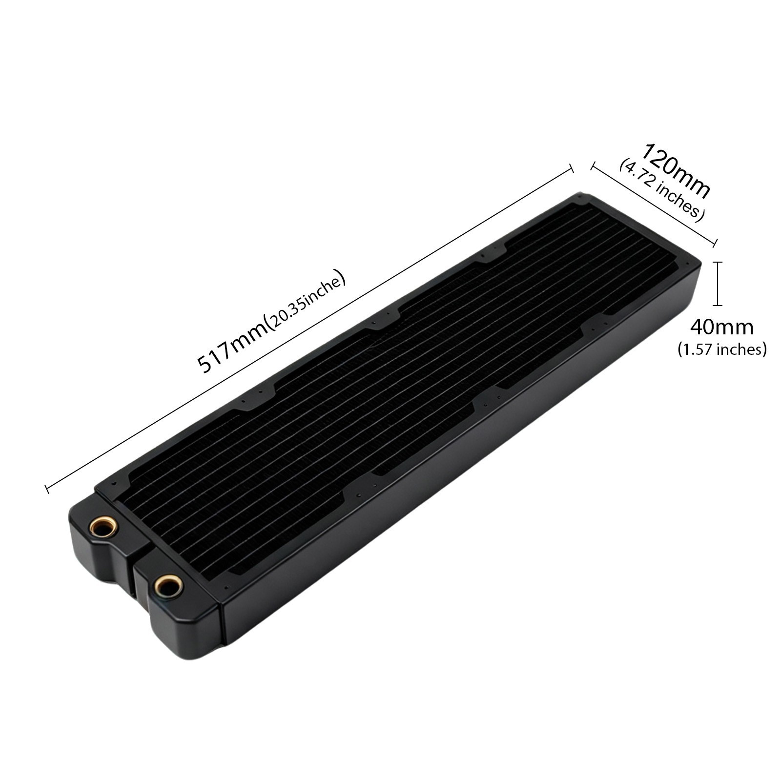 480mm copper water-cooling radiator 40mm thick G1/4 thread shipped from the US