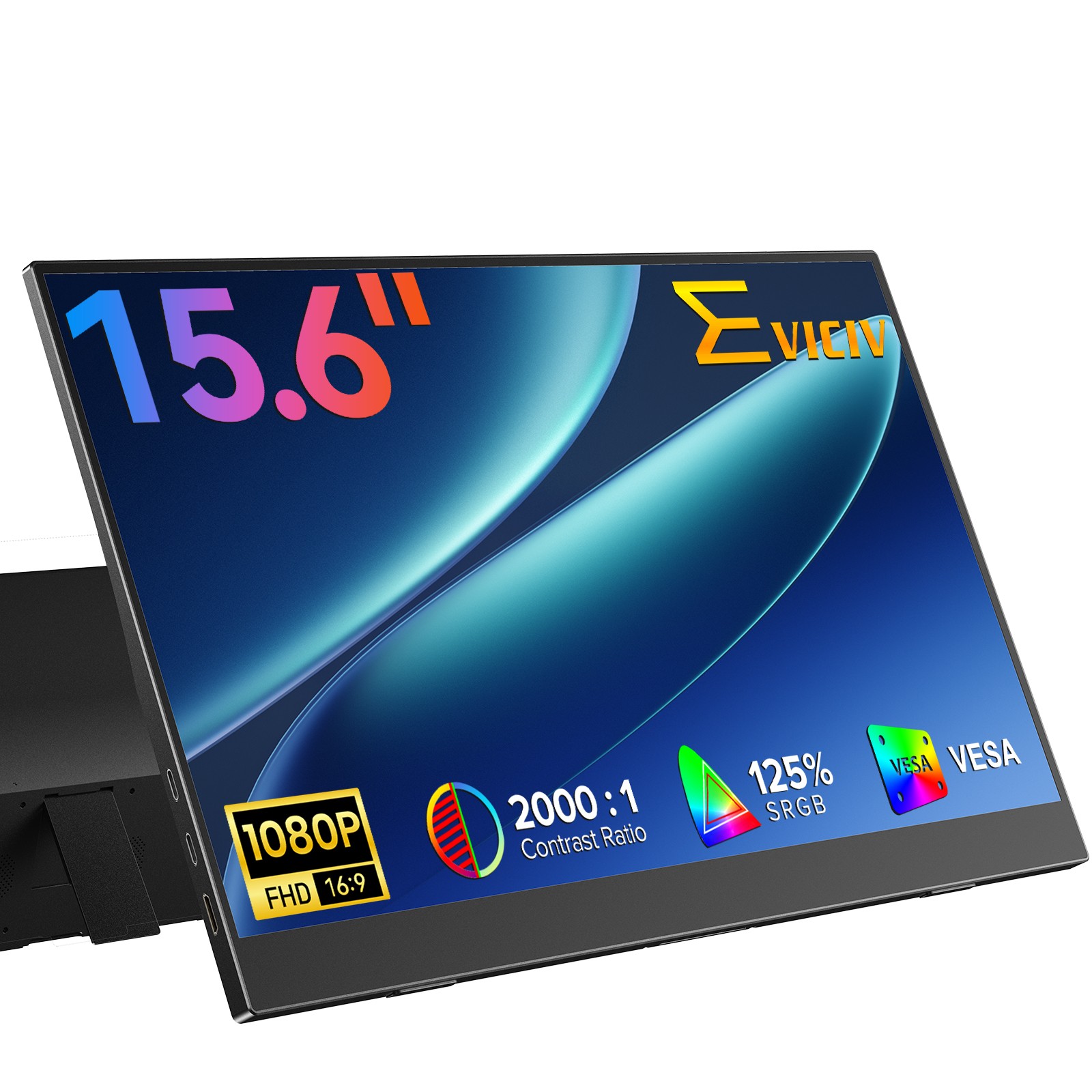 EVICIV Portable Monitor 15.6" 1080P Extend Screen For Mac Laptop Phone Computer