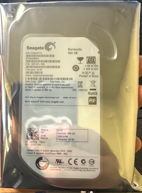 - Lot Of 4 -Seagate Barracuda ST500DM002 500GB 7.2K 16MB SATA 6Gb/s 3.5” HDD