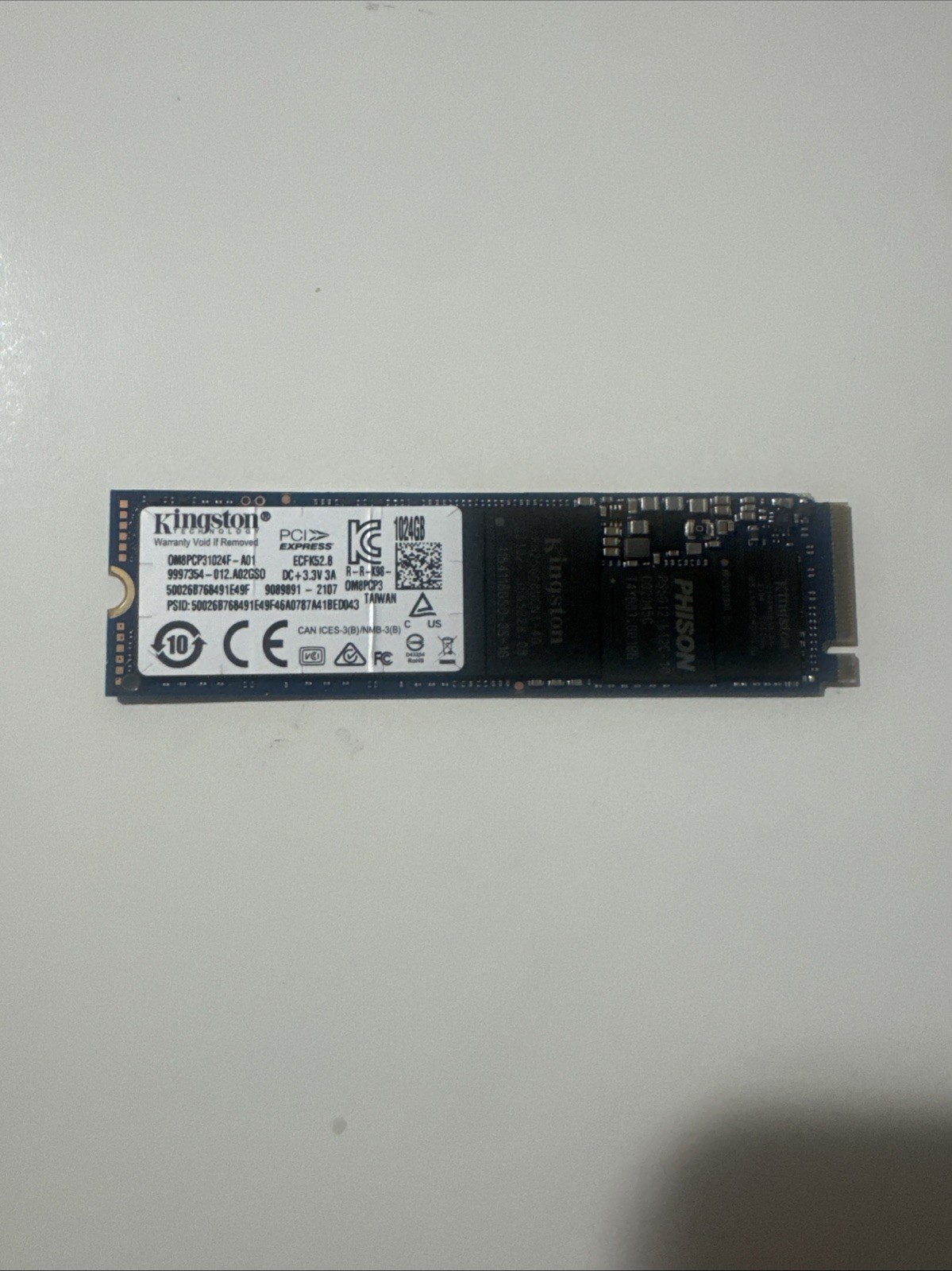 Kingston 1TB M.2 2280 NVMe SSD PCIe OM8PCP31024F-AI1 Formatted