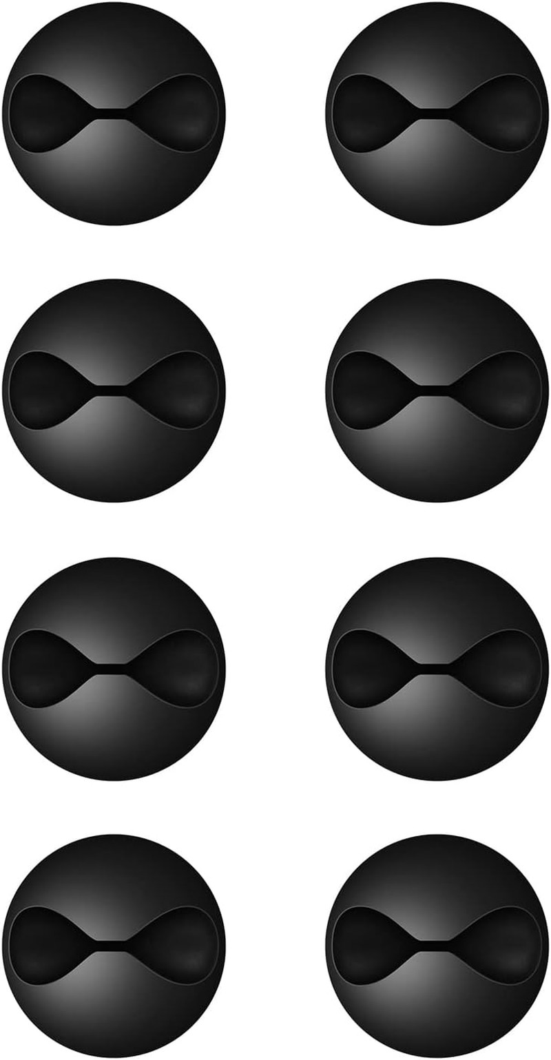 8 Piezas Clips Adhesivos Para Cables Organizador Escritorio Oficina Hogar Negro