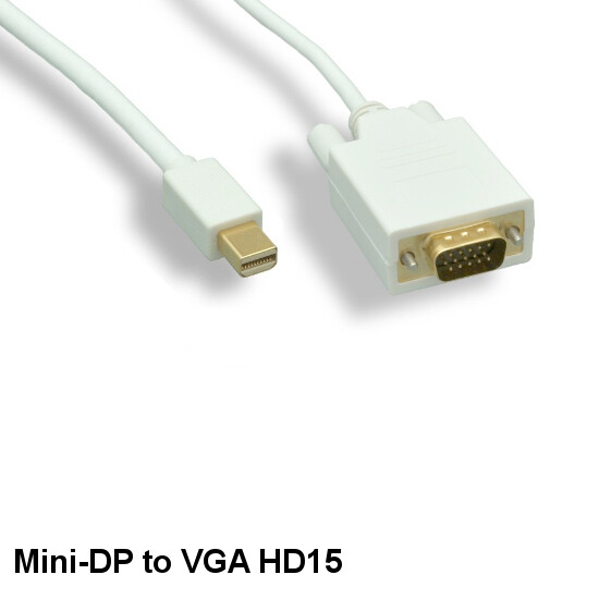 Kentek 10 ft Mini DisplayPort Male to VGA HD15 Male Cable 32 AWG Gold-plated