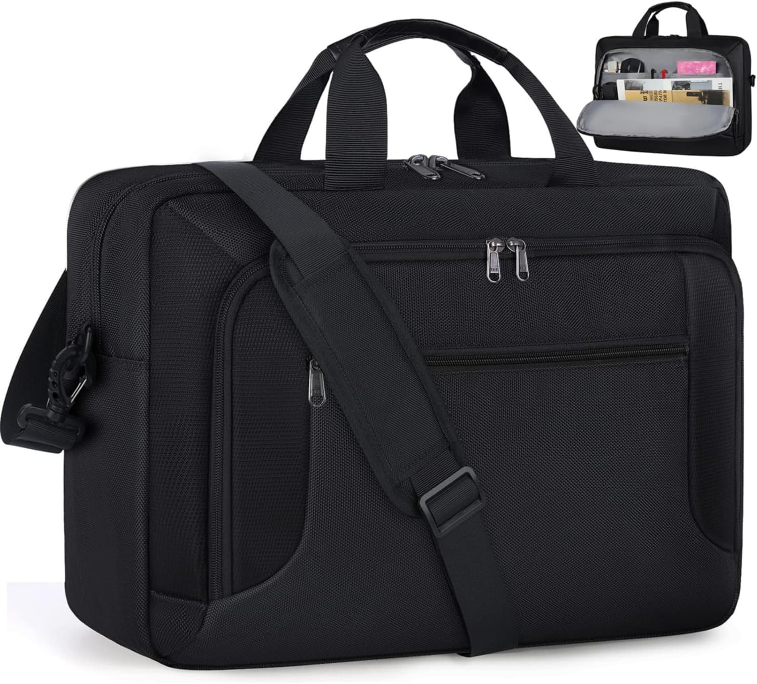17.3 Inch Laptop Briefcase for Men Work Laptop Case Computer Bag, Large Waterpro