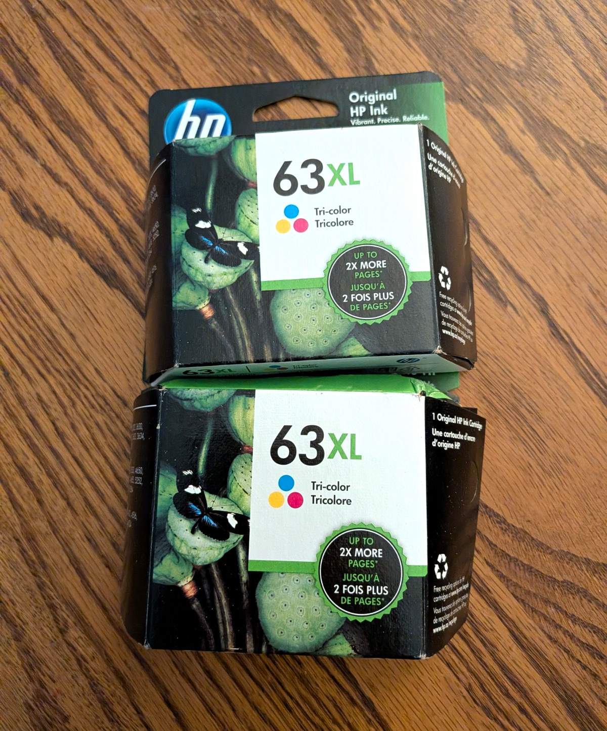 HP 63XL Genuine Original Tri-Color Inkjet Ink Cartridge 2 Pack