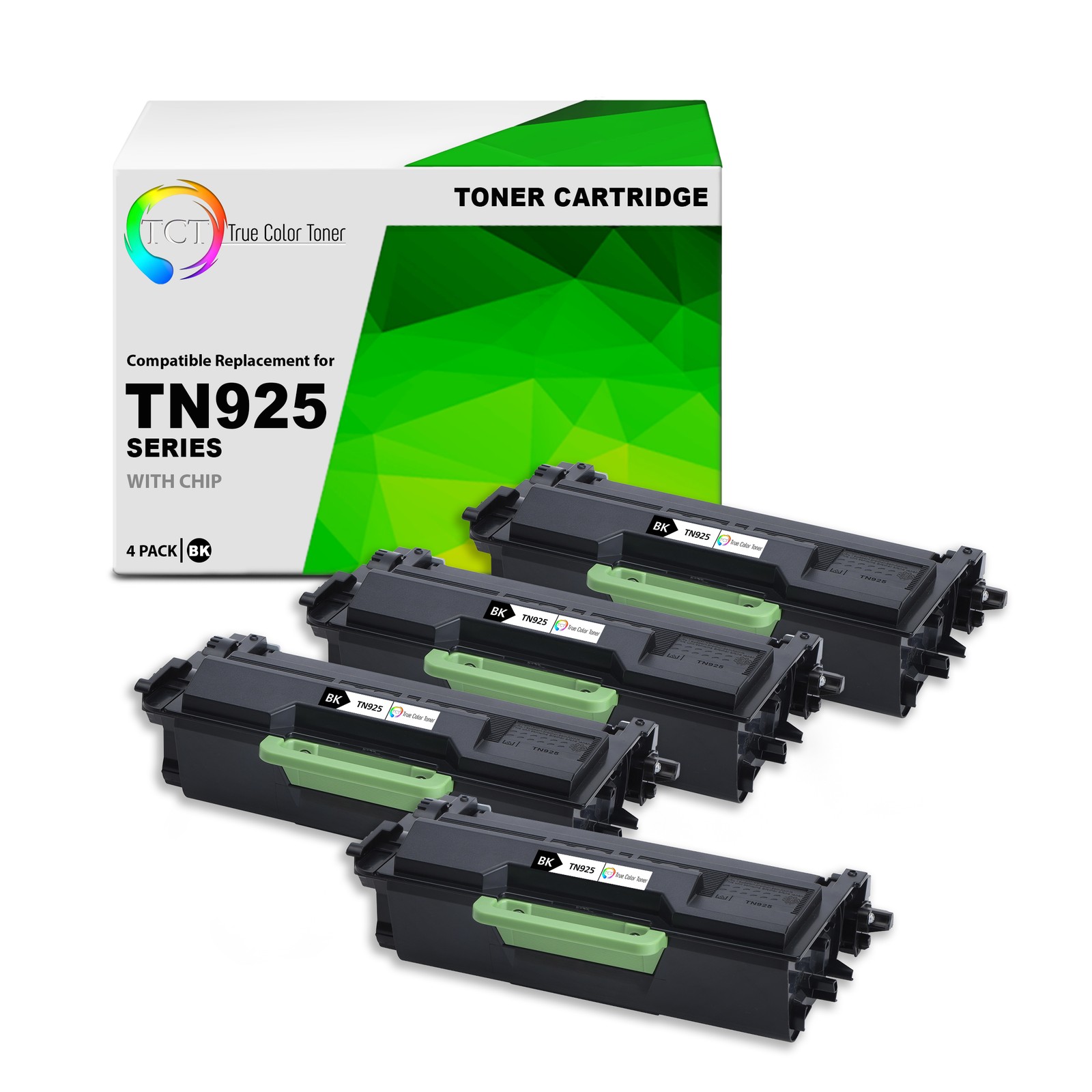 TCT Compatible Black Toner Cartridge Replacement for Brother TN925 – 4-Pack