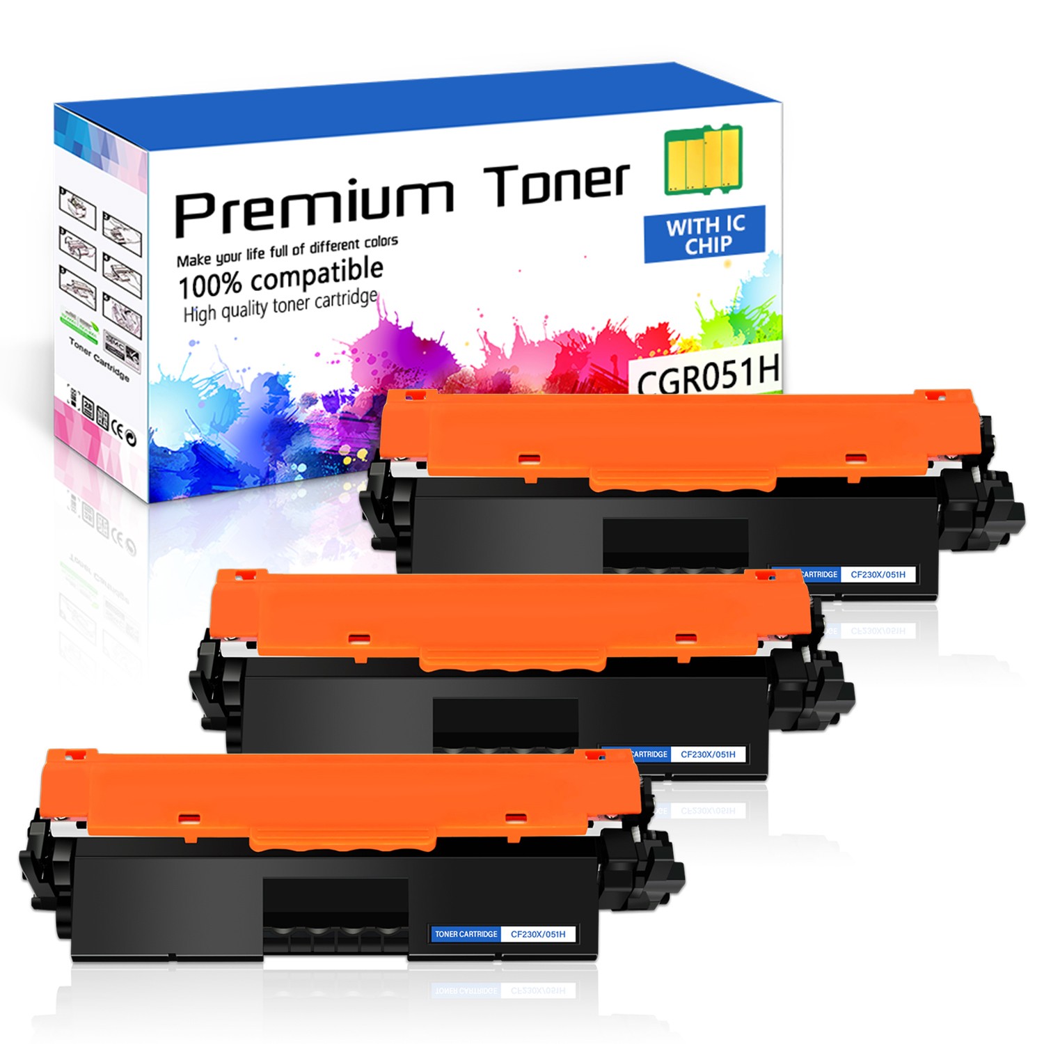 3 PACK - CRG-051H Toner Cartridge for Canon 051H ImageCLASS LBP162dw MF267dw