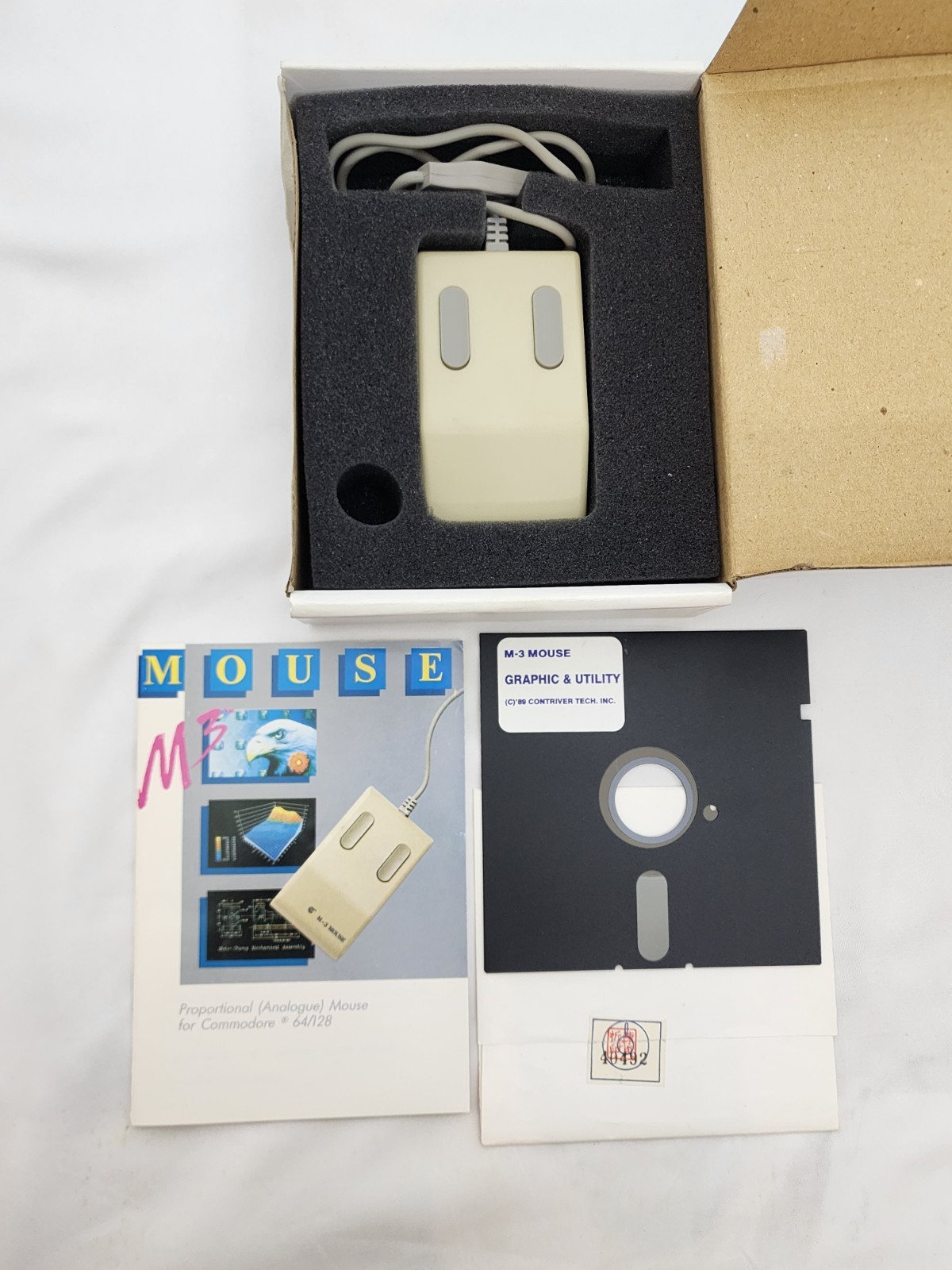 Winner M-3 Mouse Commodore 64/128 C64 C128 Box Software Disk Vintage