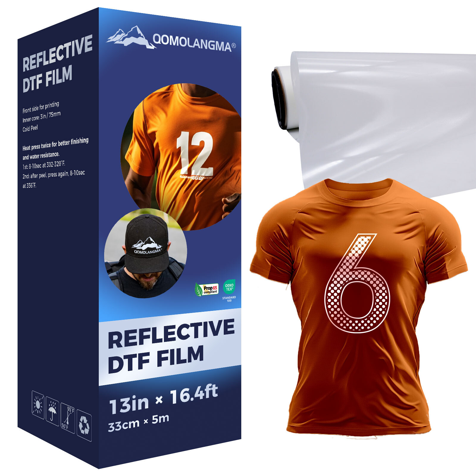 Wholesale 13in Reflective Colorful DTF Film Roll,Cold Peel for DTF Printing