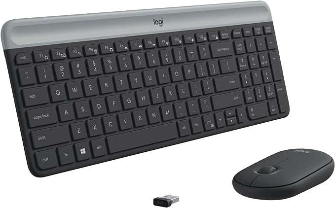 Logitech MK470 Slim Wireless Keyboard and Mouse Combo Modern Compact Layout