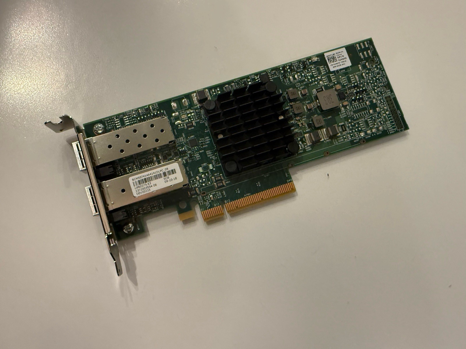 Dell Broadcom 57414 25GbE Dual-Port SFP PCIe Network Card Dell P/N:024GFD