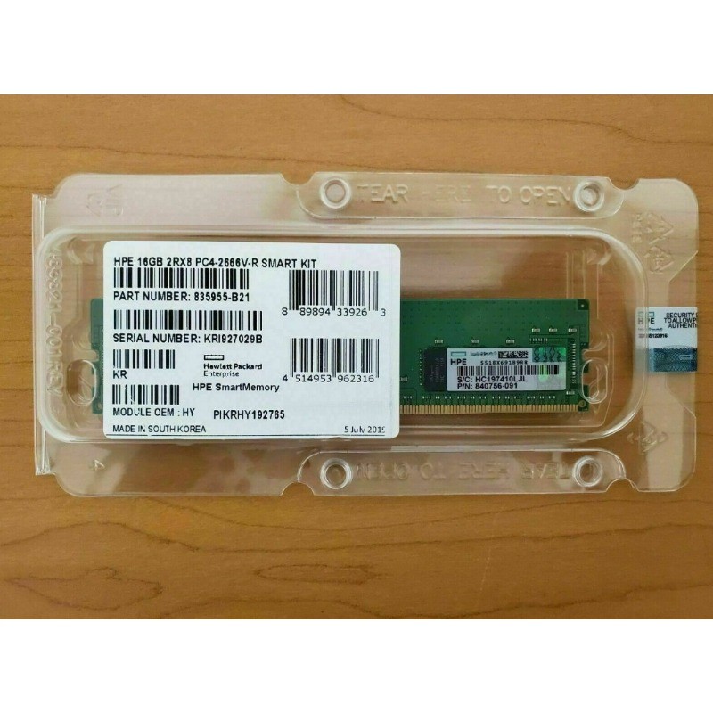 835955-B21 HPE 868846-001 840756-091 16GB 2Rx8 DDR4 PC4-2666V Server Memory