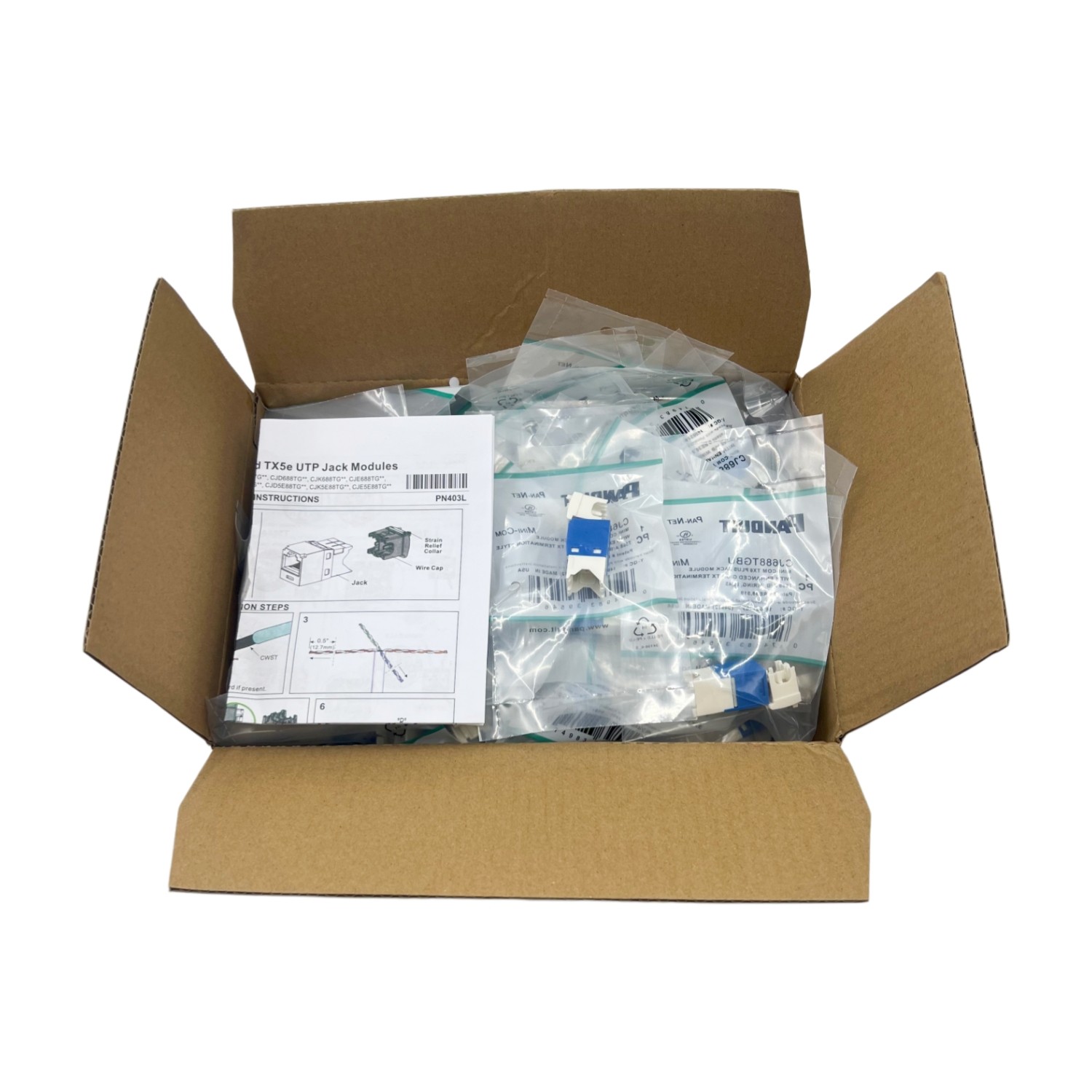 For Panduit Giga TX Cat6 jack blue CJ688TGBU BOX OF 50. ！