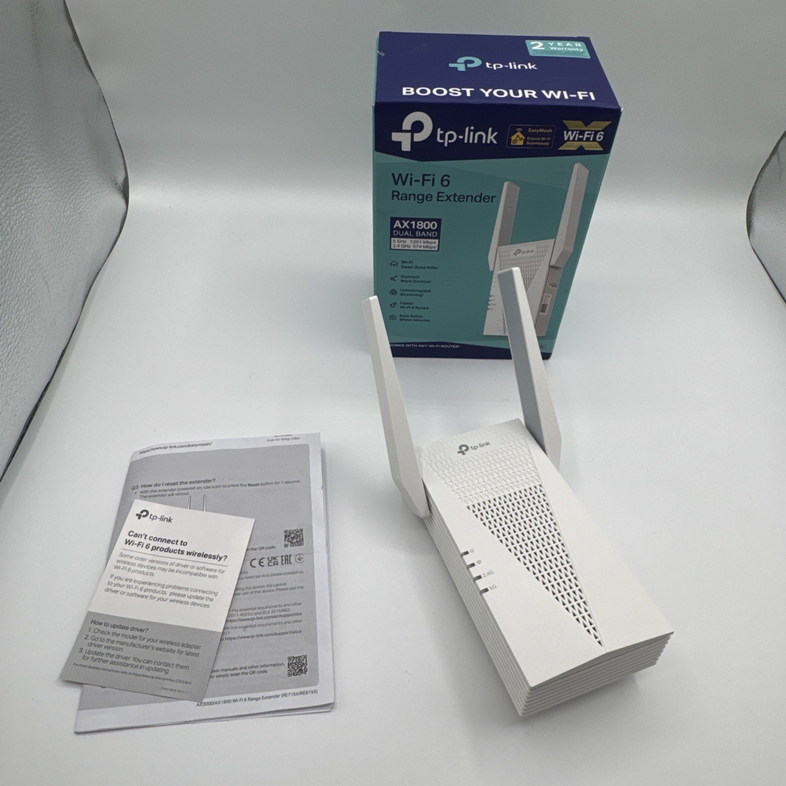 TP-Link RE615X AX1800 WiFi 6 Range Extender Gigabit Ethernet EasyMesh