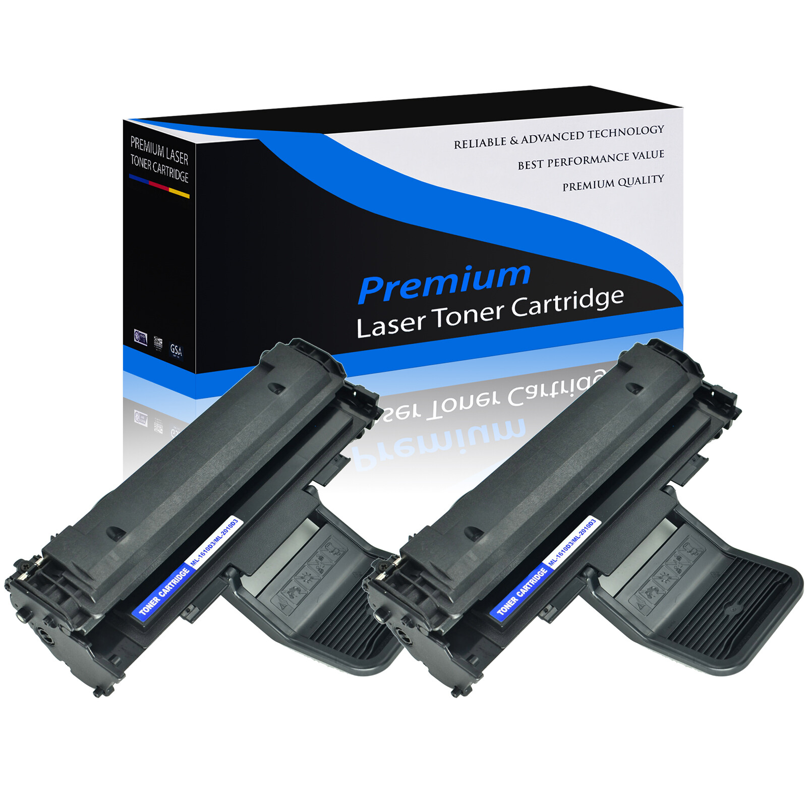 2PK ML2010 Black Toner Cartridge For Samsung ML-2010 ML-1610 ML-2510 ML-2571N