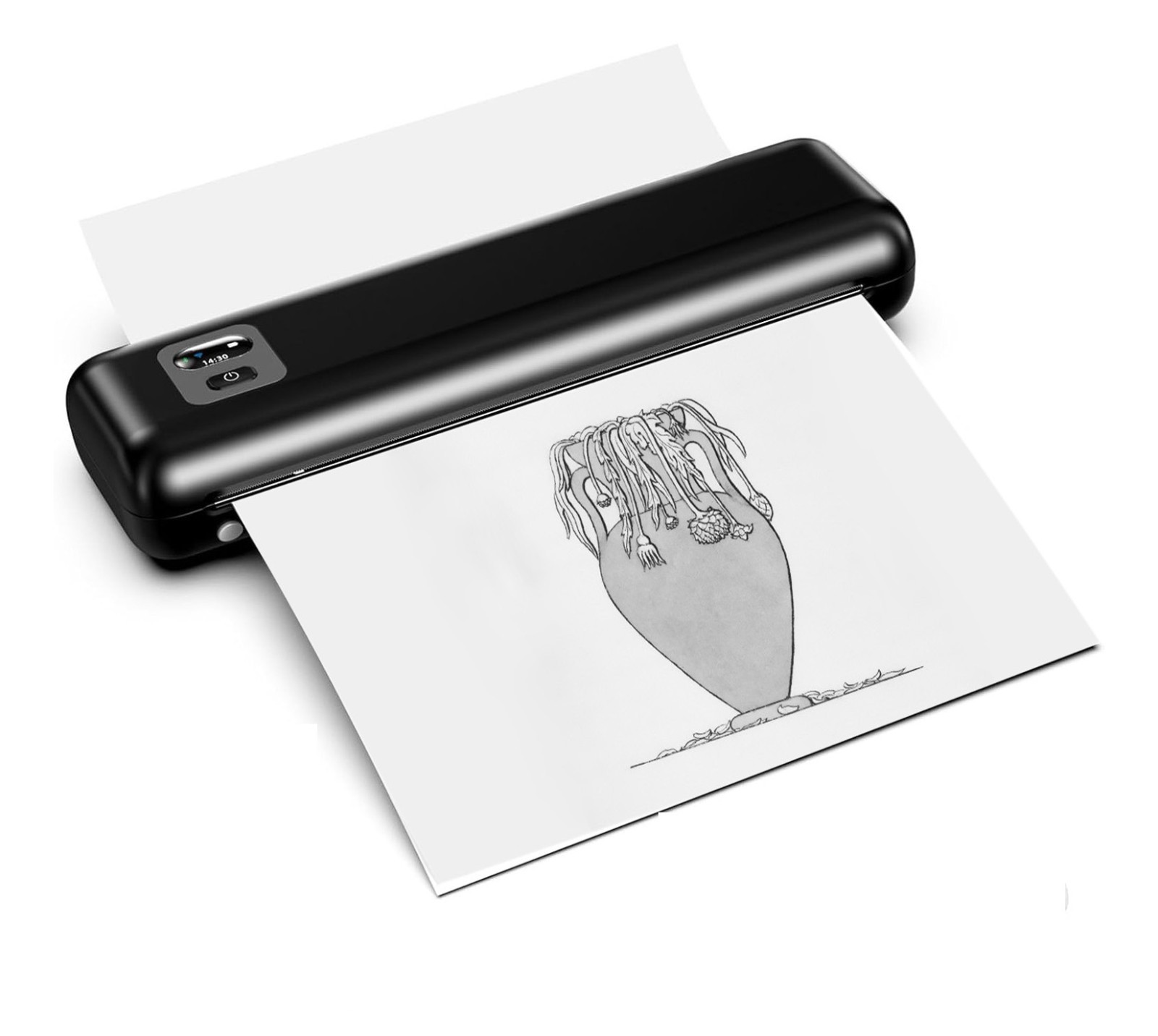 Portable Thermal Printer - Wireless - USB/Bluetooth - Up to 8 1/2" x 11" - Black