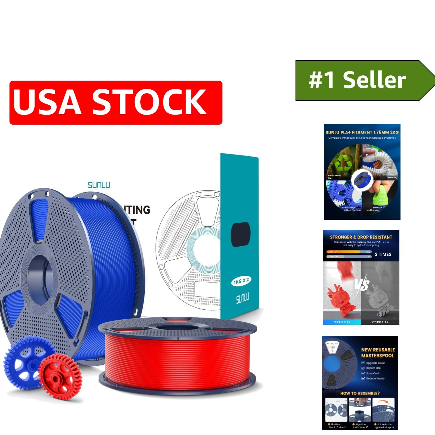 Professional-Grade PLA+2.0 3D Filament 2KG - High Precision, Fast Printing