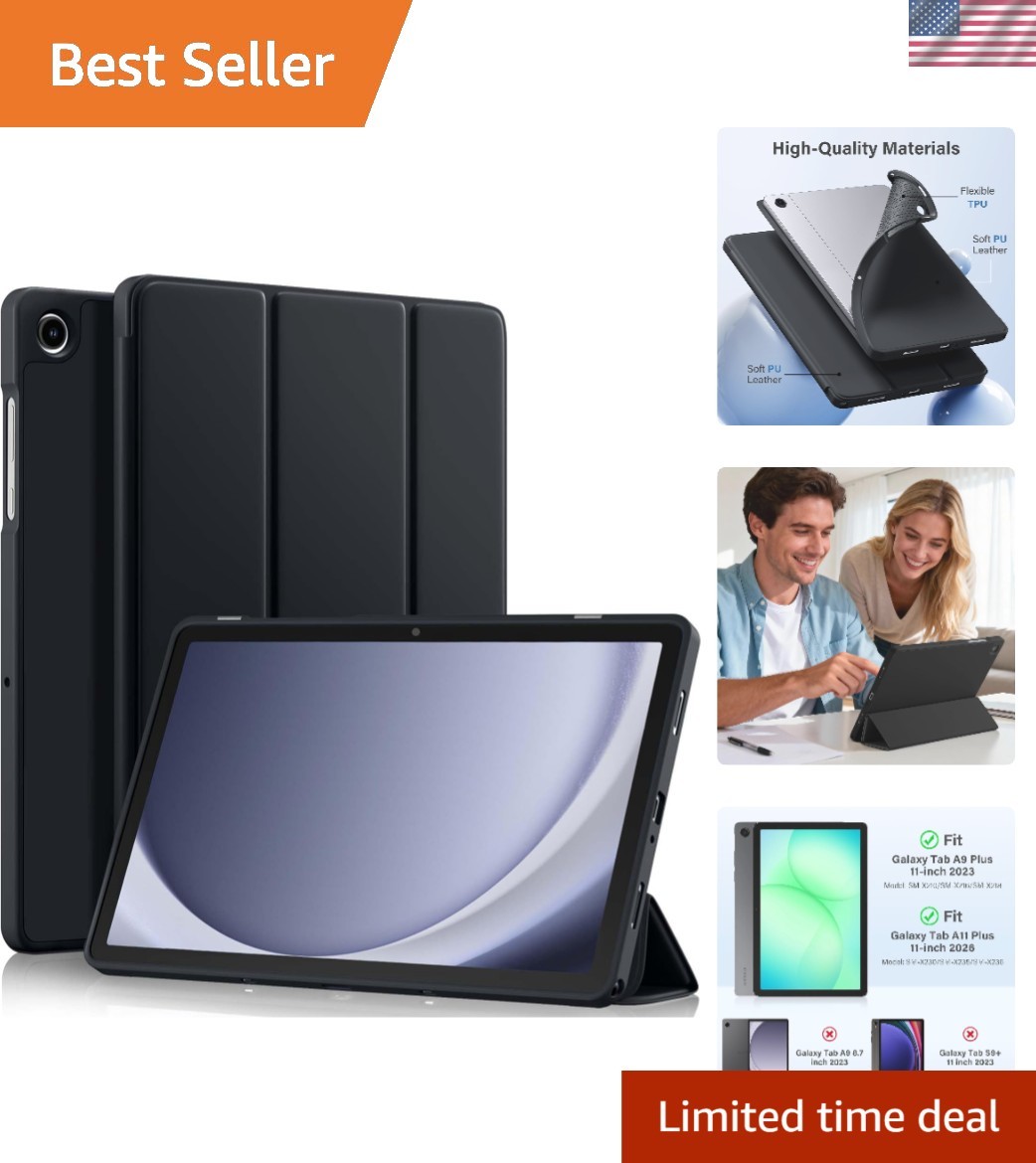Elegant Slim TPU Case for Galaxy Tab A11 Plus 11" & A9 Plus - Auto Wake/Sleep