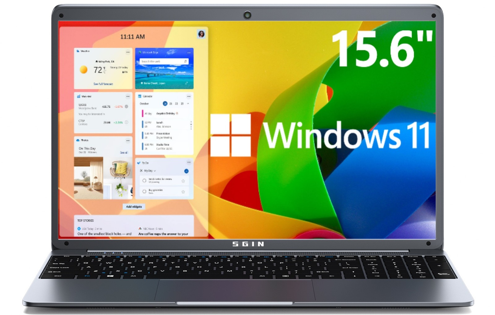 New 15.6" Windows 11 Laptop, Intel Celeron J4105 4GB RAM 128GB SSD, Business