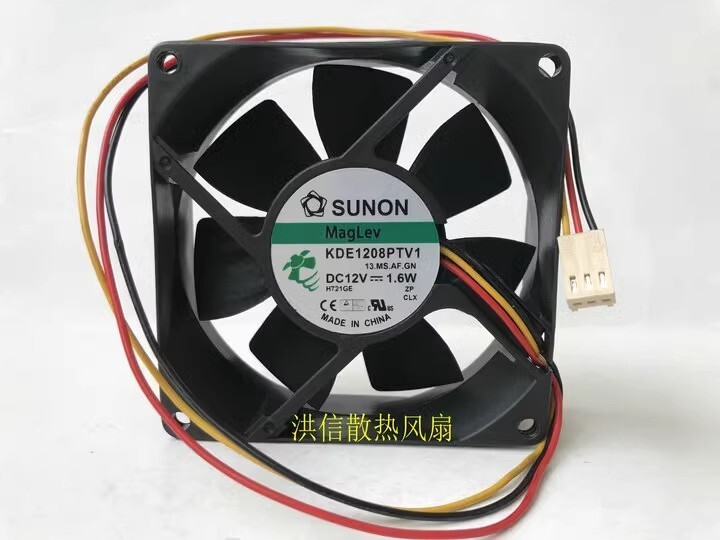 SUNON 8025 KDE1208PTV1 DC12V 1.6W 8CM 3-Pin Power Supply Cooling Fan