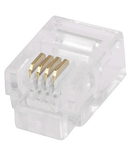 50 RJ11 Modular Plugs 6P4C 50 pcs Pack Crimp On Round Stranded Wire Plug RJ-11 