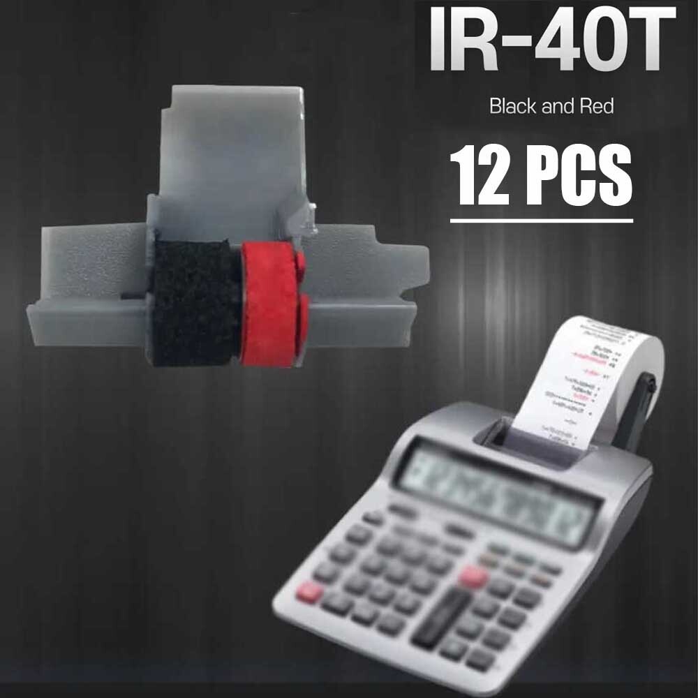 12pcs IR-40T Black & Red Calculator Ink Rollera for CP13 NR42 IR40T Sharp Casio