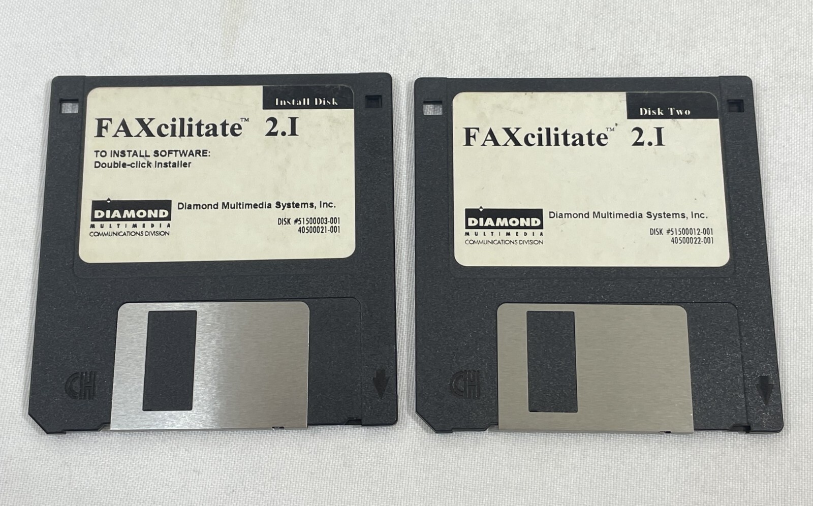 Vintage 1996 FAXcilitate 2.I Software 3.5" Floppy Disk Apple Mac Diamond