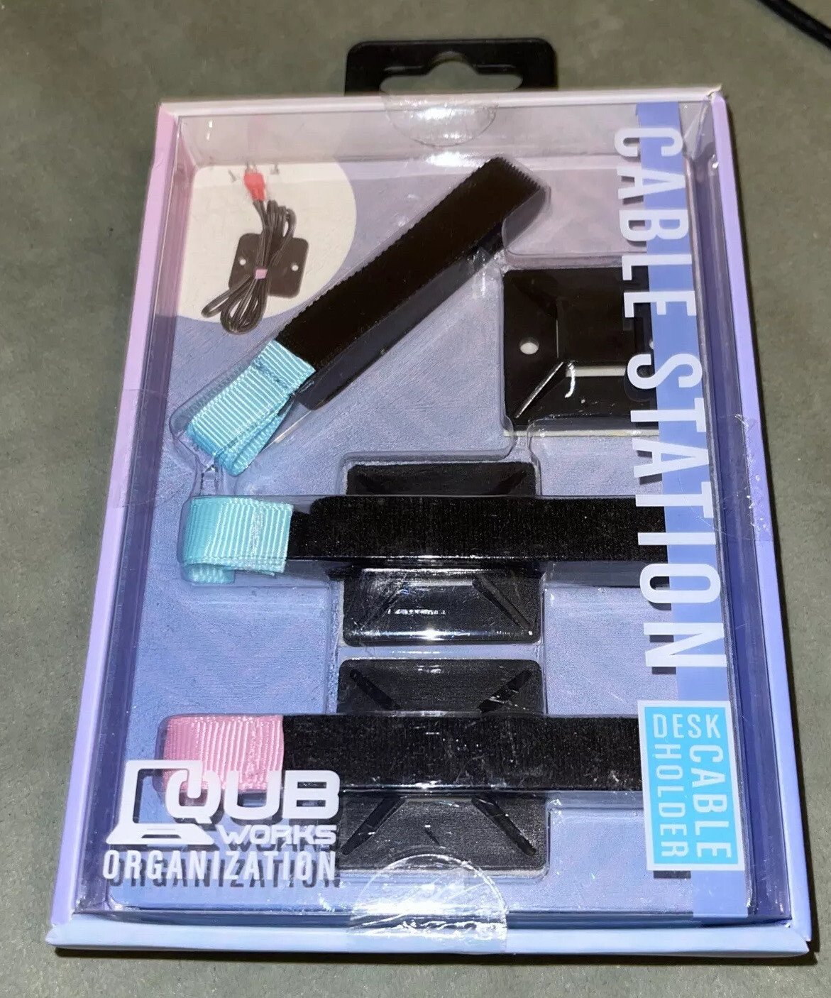Qub Works Organization Desk Cable Holder By Vivitar. New In Box. Set 3