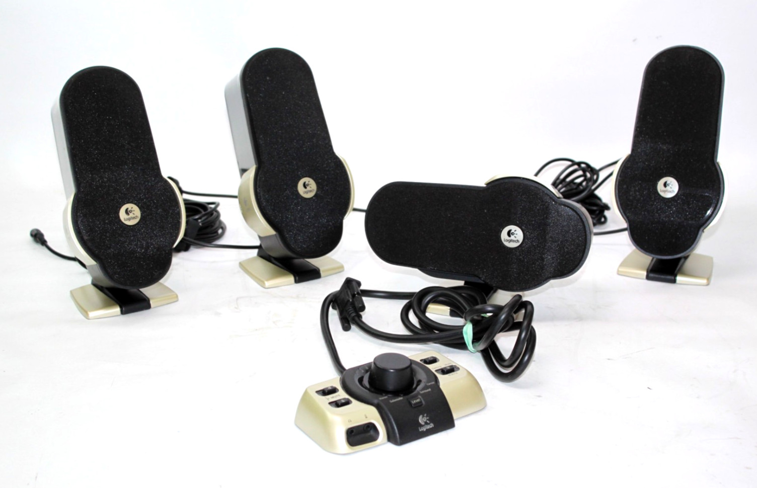 Set of 4 Logitech G51 5.1 Speakers Surround Computer RCA & Controller