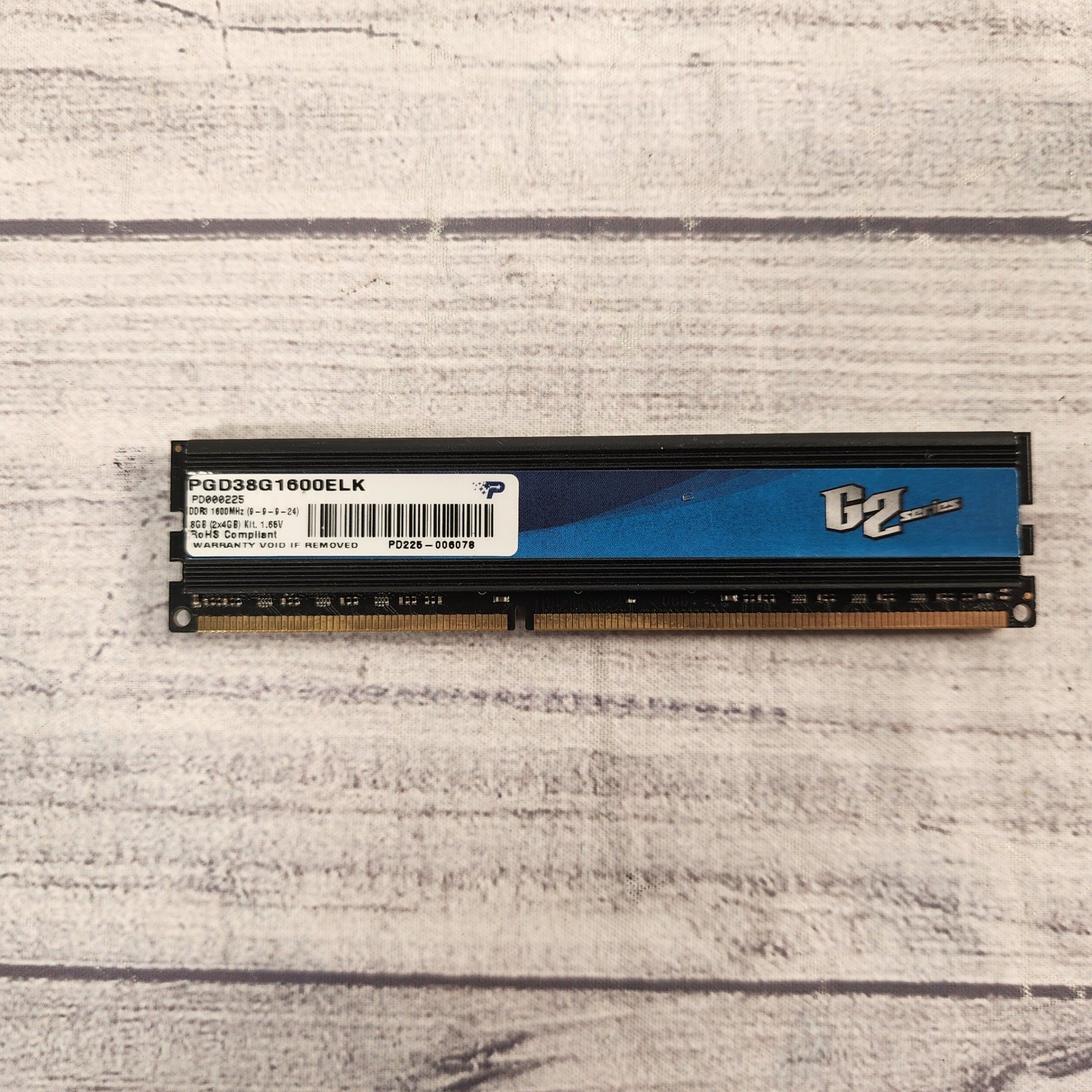 Patriot Memory G2 Series 4GB DDR3 1600MHz Desktop RAM PGD38G1600ELK
