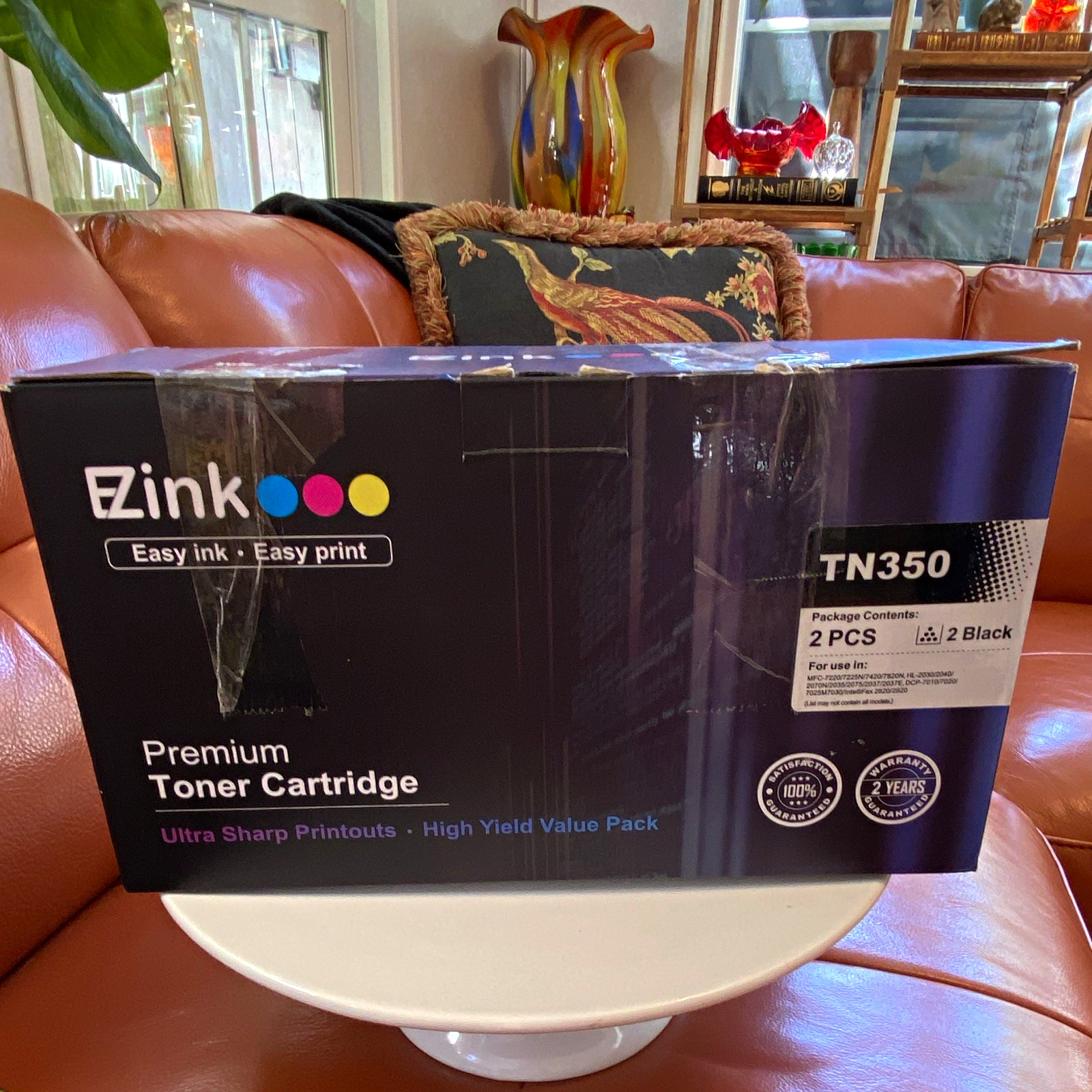 EZink TN350 Compatible Black Toner Cartridge 2-Pack for Brother Laser