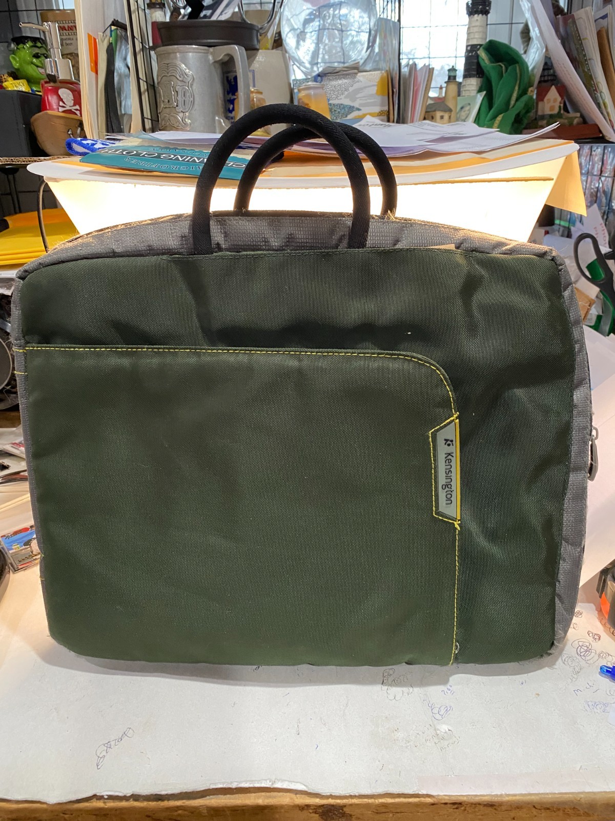 Kensington Contour laptop/ Messager bag green/ no shoulder strap