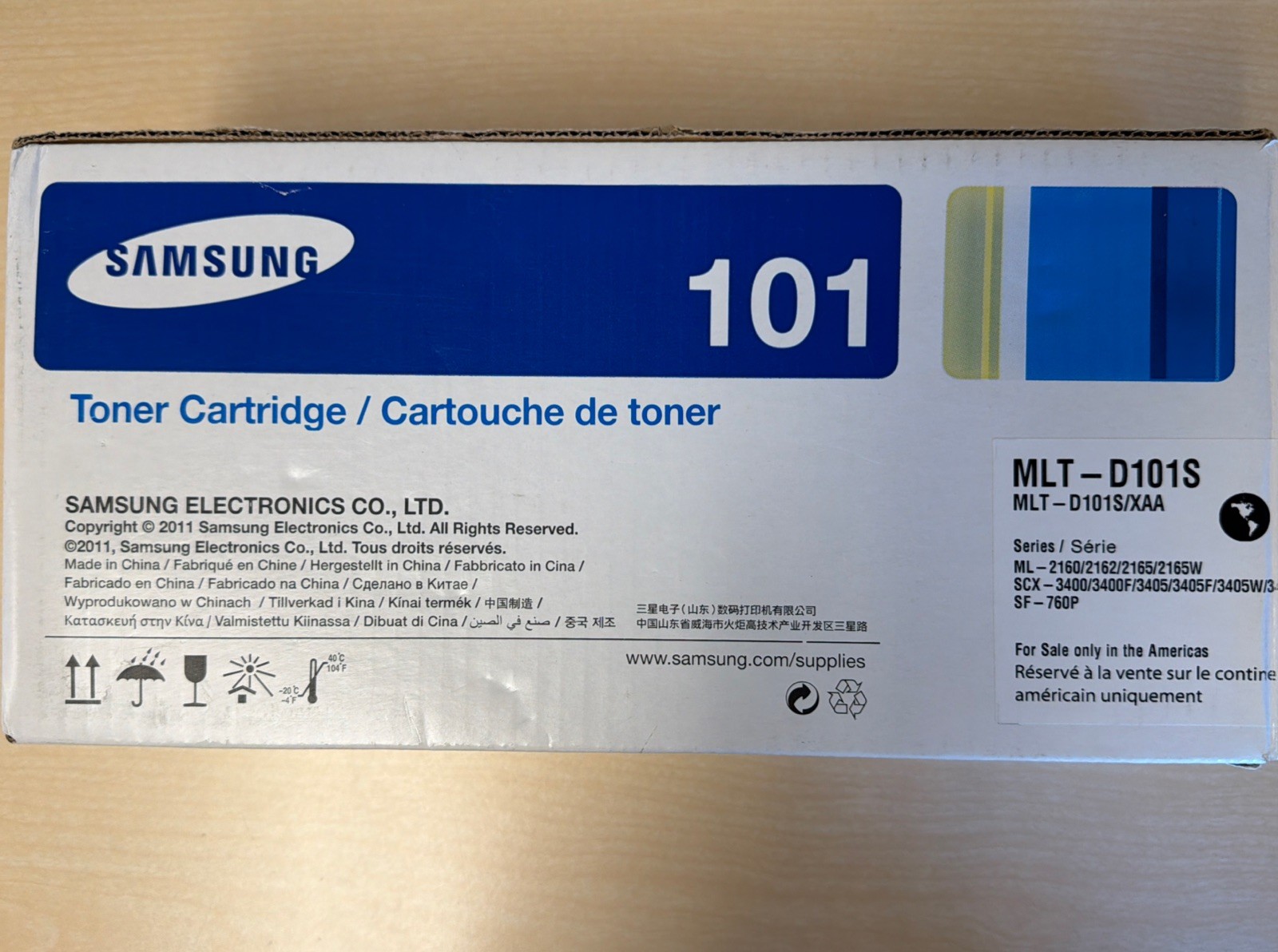 Samsung Toner Cartridge MLT-D101S/XAA Genuine Original Box