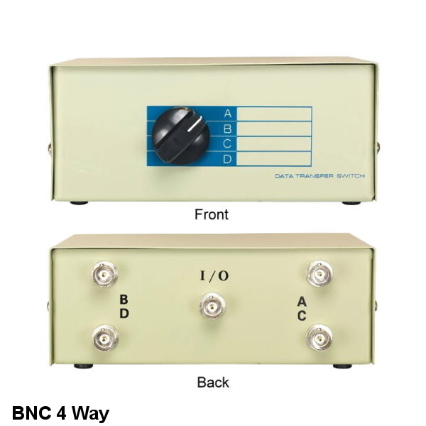 Kentek 4-Way BNC Manual Data Transfer Switch Box Coaxial Display Device CCTV