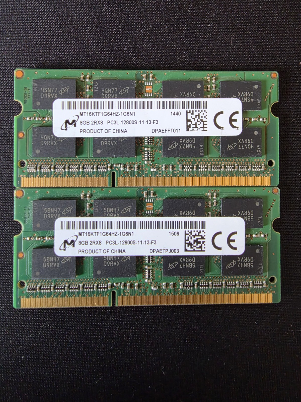 Micron 16GB (2x8) DDR3L SO-DIMM PC3L-12800S Laptop RAM