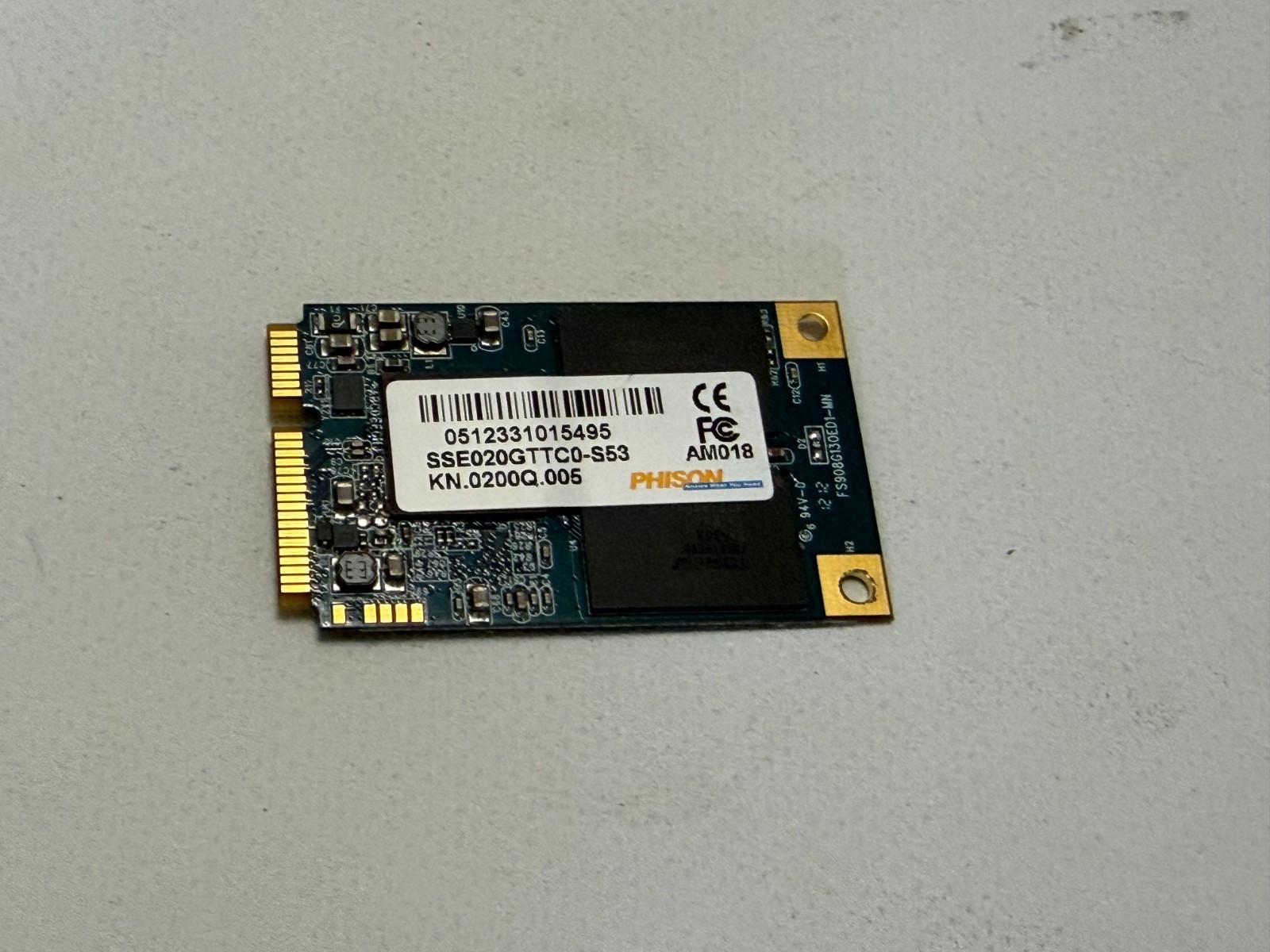 Phison SSE020GTTC0-S53 20GB mSATA SSD KN.0200Q.005
