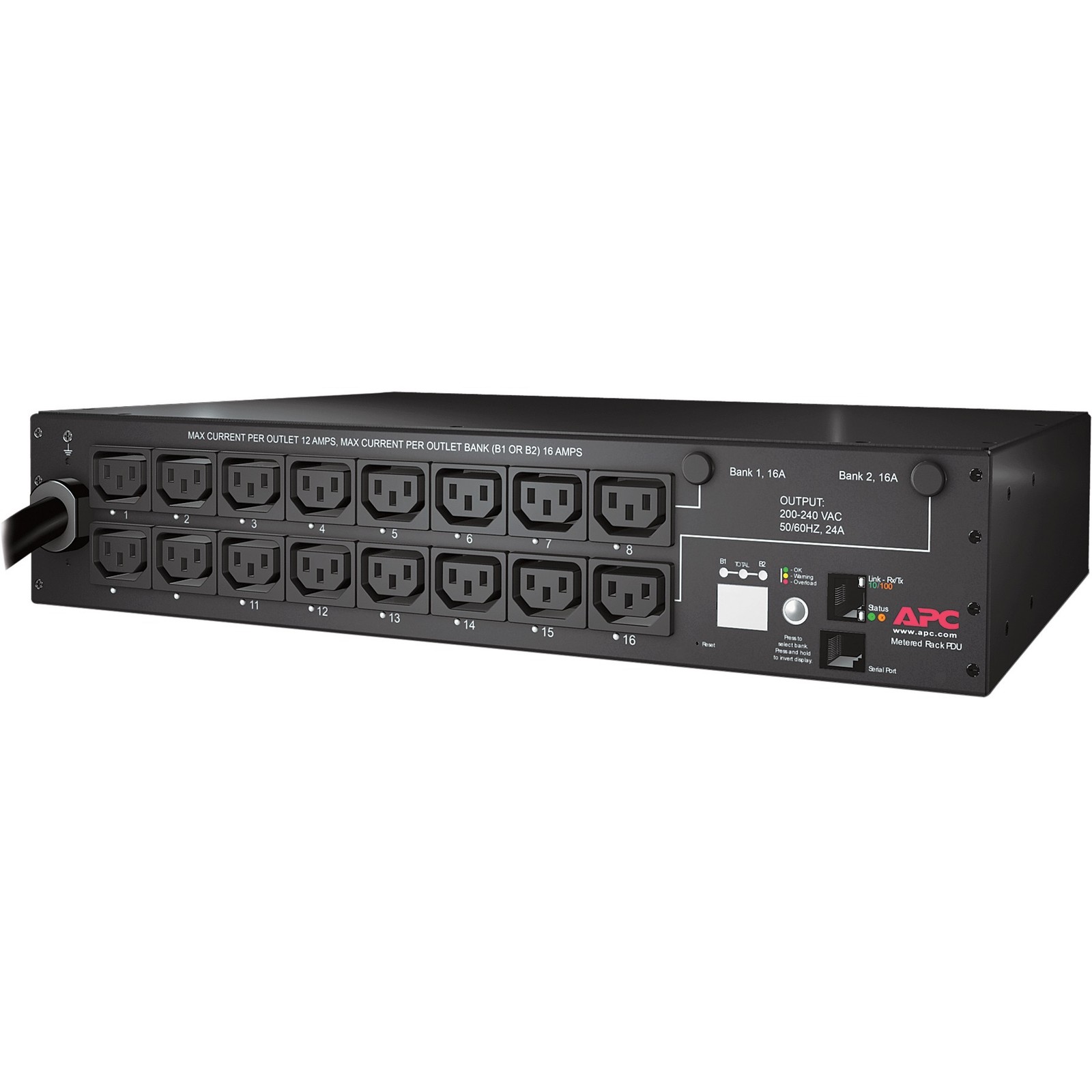 APC AP7911B NetShelter Switched Rack PDU, 2U, 30A, 208V, 16 C13 outlet Switched