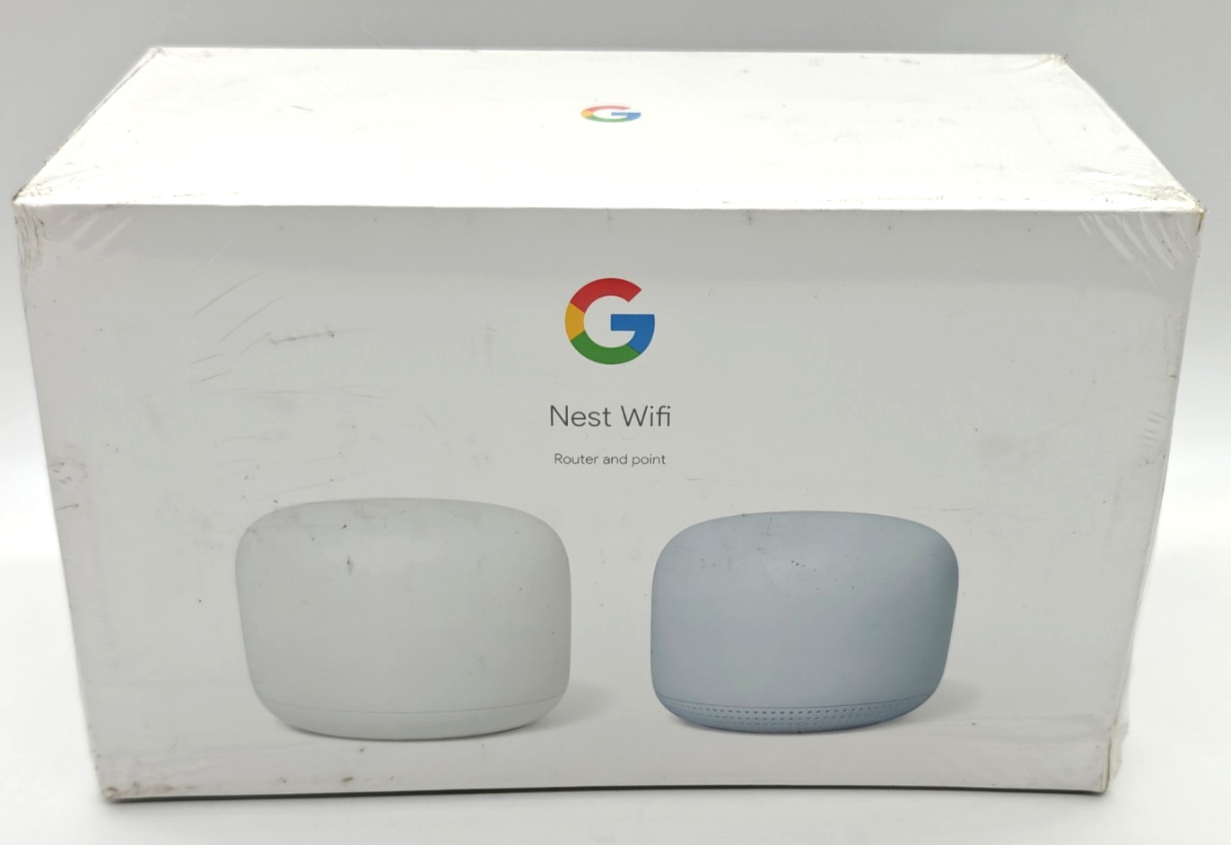 Google Nest Wifi Router and Point 2 Pack Snow/Mist GA01426-US Open Box