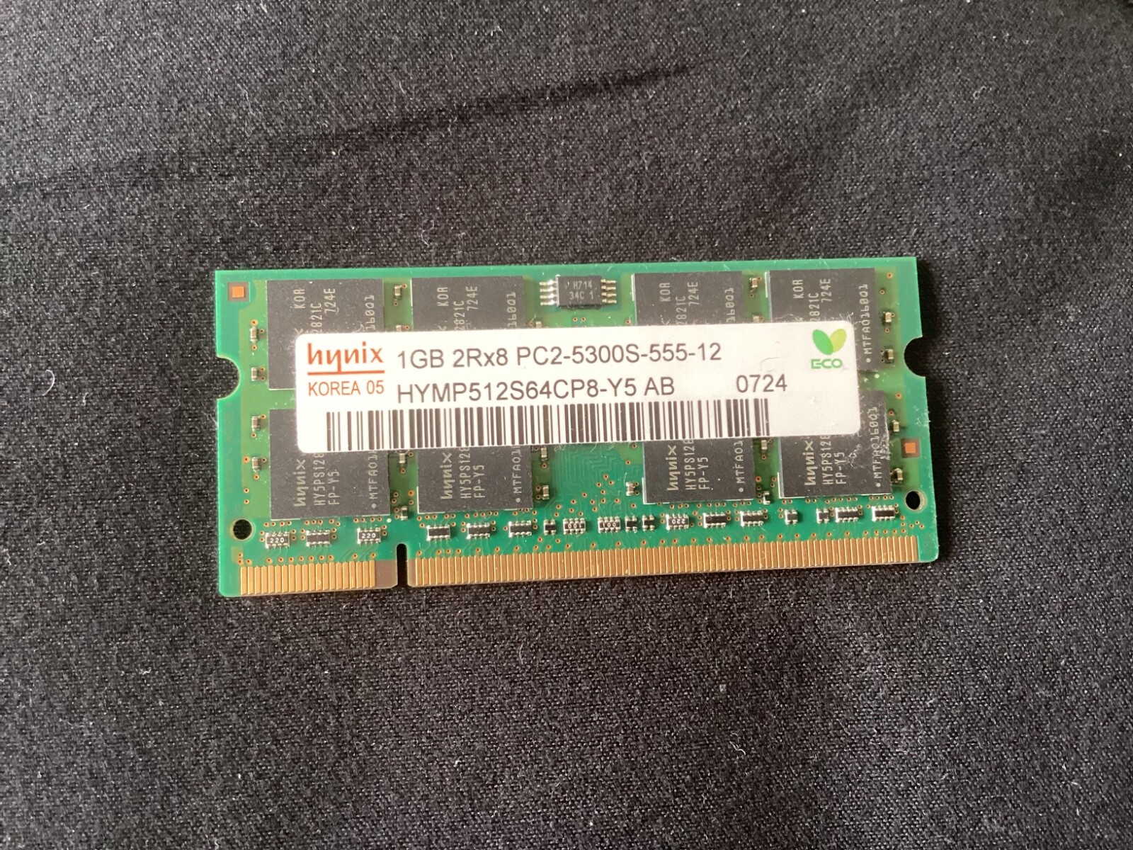 Hynix 1GB 2Rx8 PC2-5300S-555-12 HYMP512S64CP8-Y5 AB Korea 05 RAM