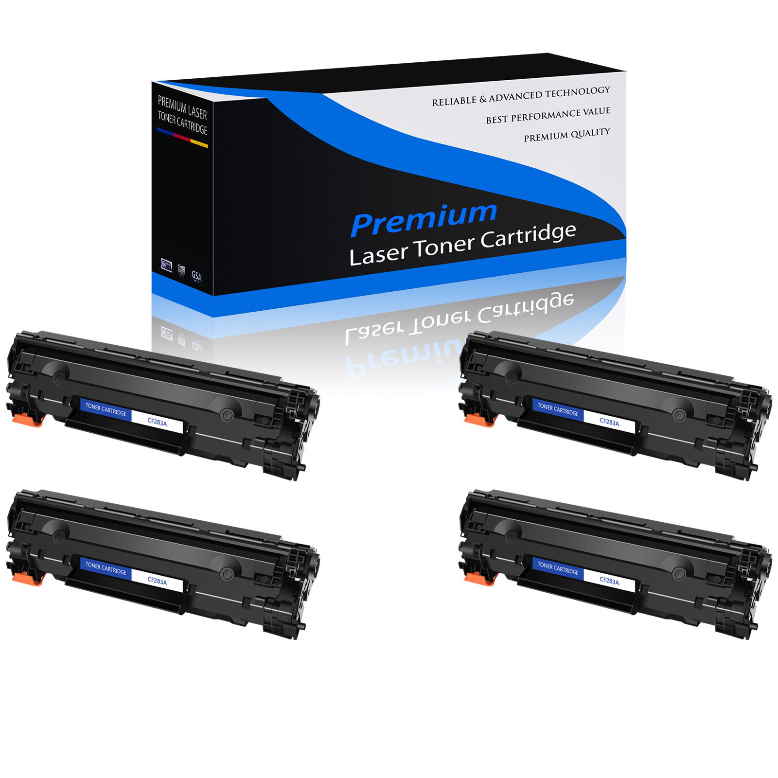 US Stock 4PK 83A Black CF283A High Yield Toner For HP LaserJet Pro M127fn M127fw