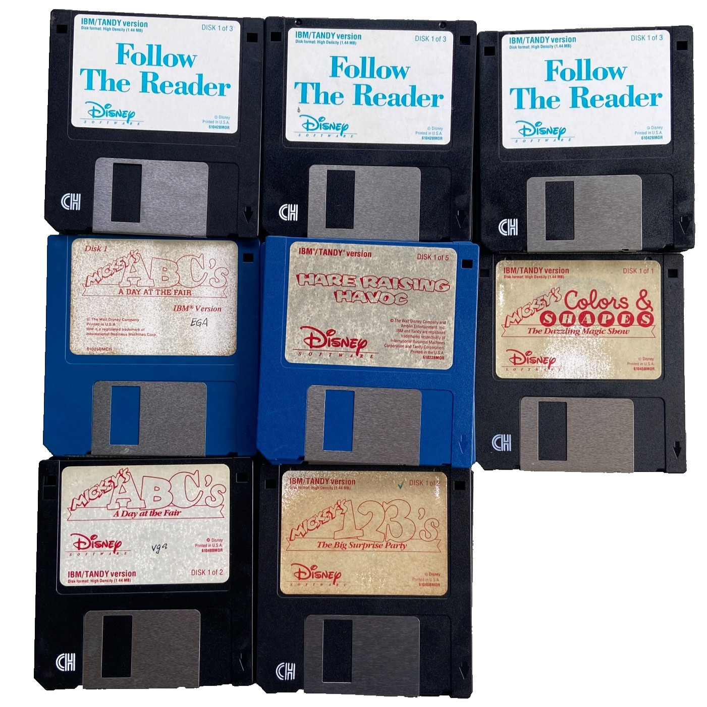 Video Game 3.5” Floppy Disk Disney Mickeys ABC’s 123’s Follow The Reader Colors