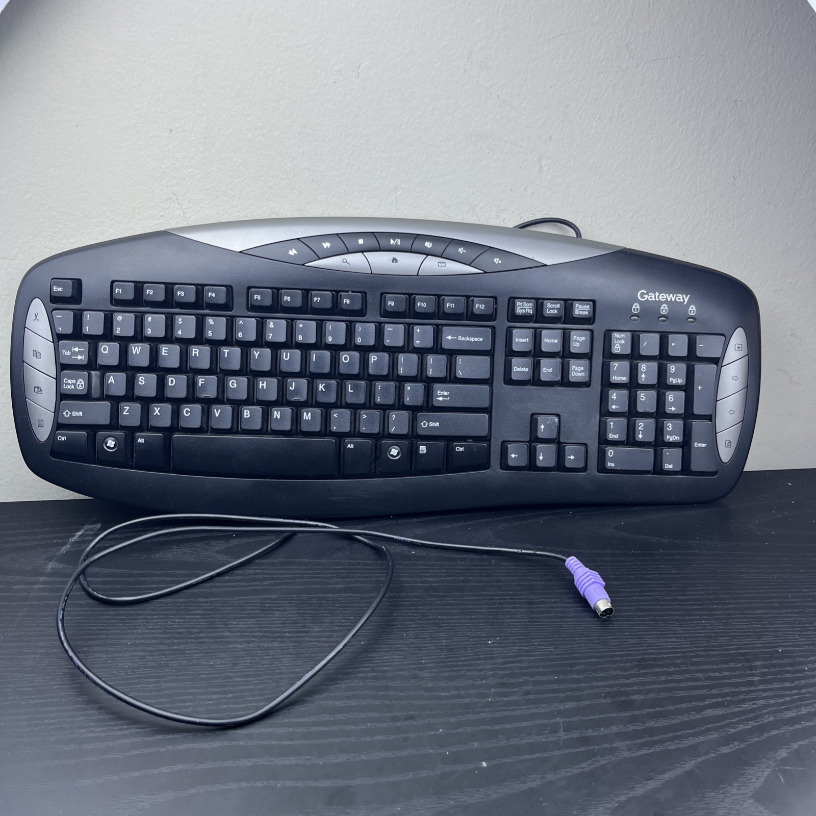 Gateway KB-0401 Black Silver Wired PS/2 Multimedia Keyboard Tested