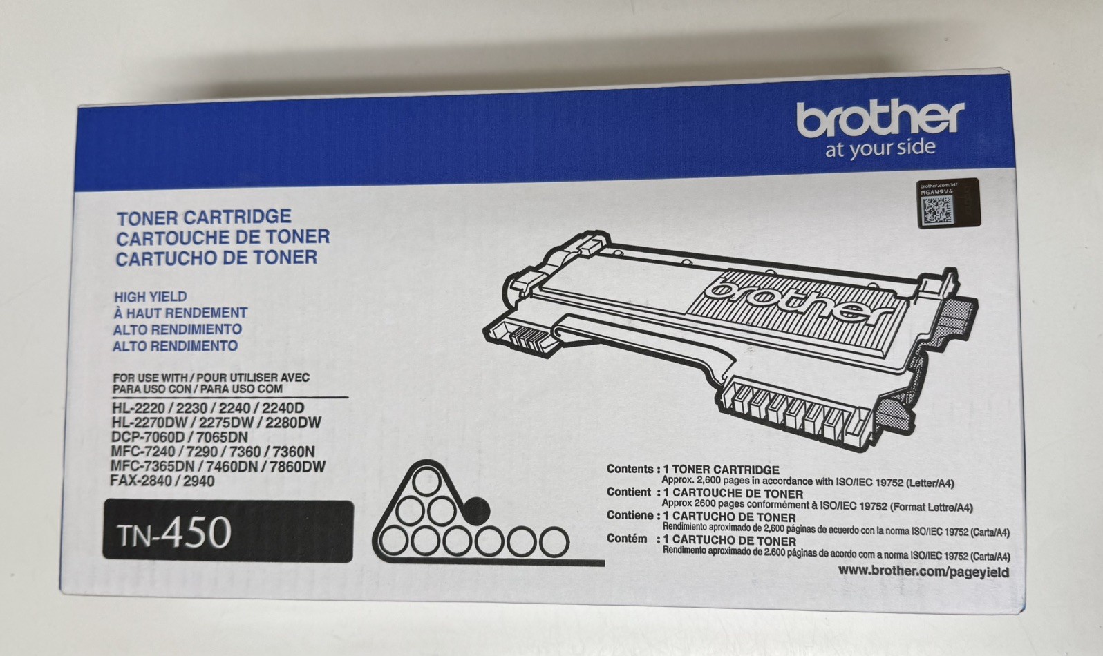 Brother TN450 High Yield Black Toner Cartridge 