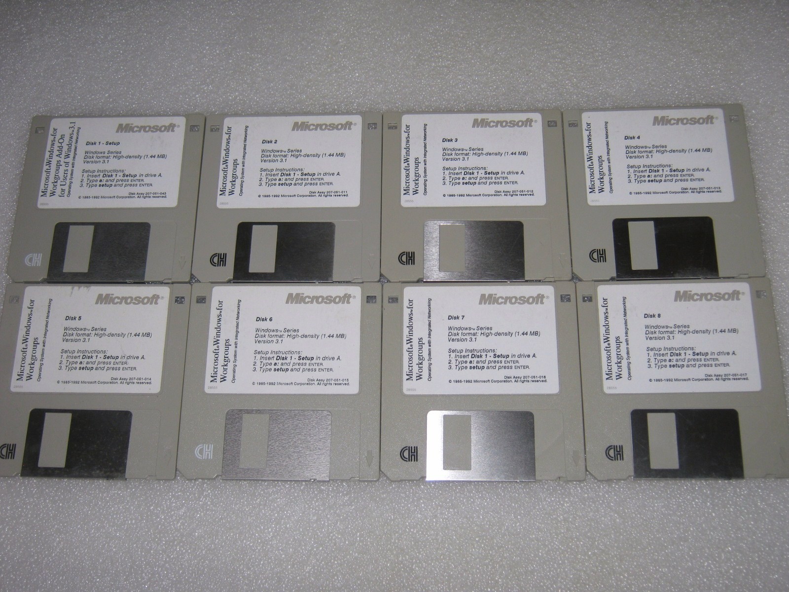 Microsoft Windows For Workgroups OS version 3.11, 3.5" disks Lot Vintage