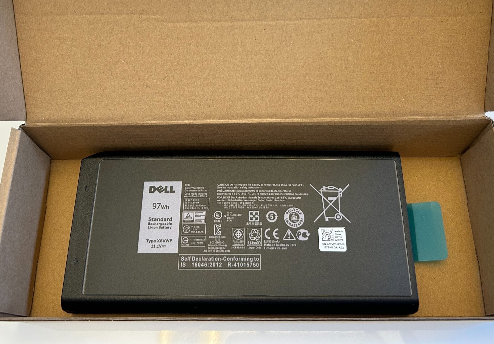 Genuine OEM 97Wh X8VWF Battery For Dell Latitude 5404 7404 E5404 E7404 Series