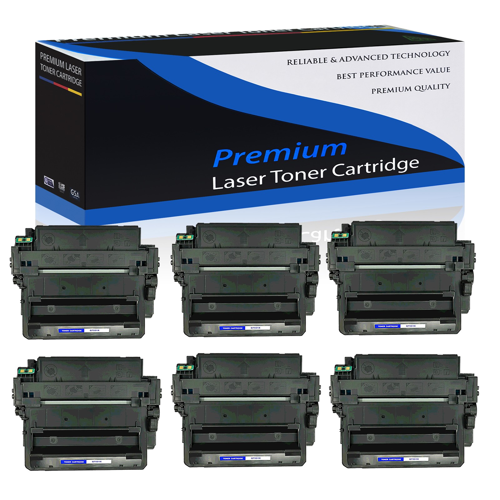 6PK Q7551X 51X Toner Cartridge for HP LaserJet M3035 M3035xs M3027x MFP Printer